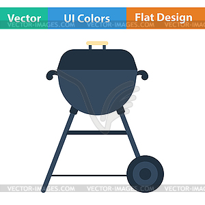 Flat design icon of barbecue - vector clipart