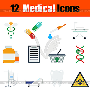 Flat design medical icon set - vector clipart