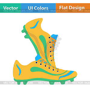 Flat design icon of football boots - vector image