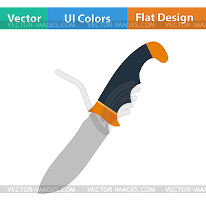 Flat design icon of hunting knife - vector clip art