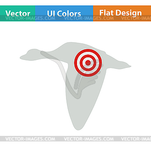 Икона летающие утки силуэт с мишенью - клипарт в векторном виде