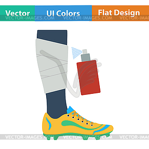 Икона перевязанной ноги с аэрозольным анестетиком - векторный рисунок