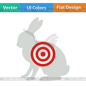 Icon of hare silhouette with target - vector clipart