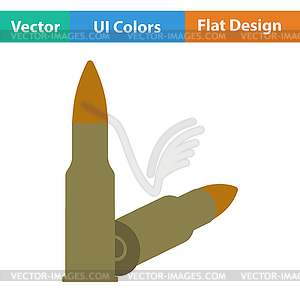 Flat design icon of rifle ammo - vector clipart / vector image