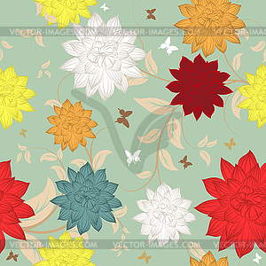 Seamless floral ornate pattern - vector clip art