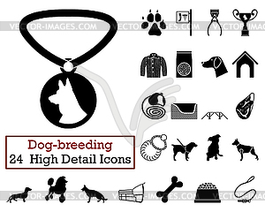 Set of 24 Dog-breeding - vector clipart