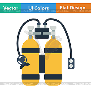 Flat design icon of scuba - vector image