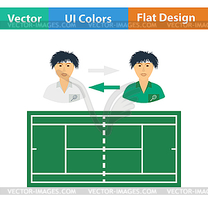 Теннис сторона меняется значок - векторизованное изображение