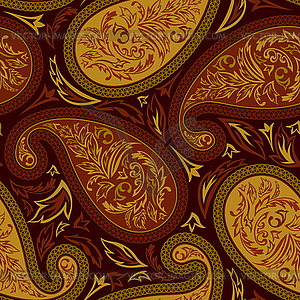 Oriental paisley seamless pattern - vector clipart