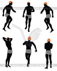 Set of men silhouette - vector clipart