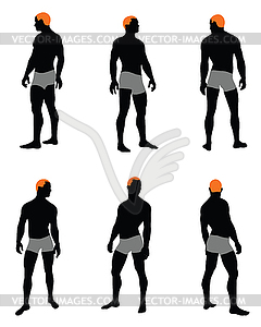 Set of men silhouette - vector clipart