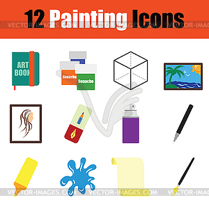 Painting icon set - vector clip art