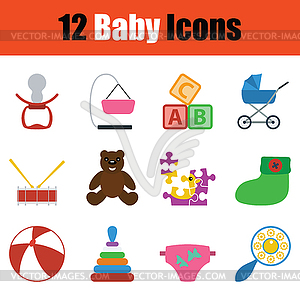 Baby icon set - color vector clipart