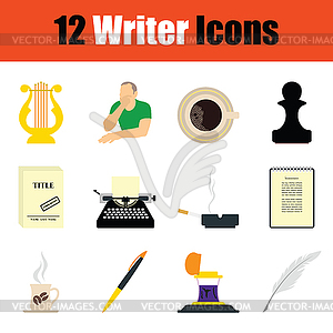 Writer icon set - vector image