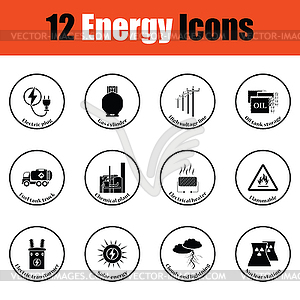 Energy icon set - stock vector clipart