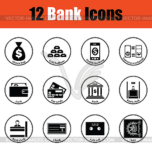 Set of bank icons - vector image