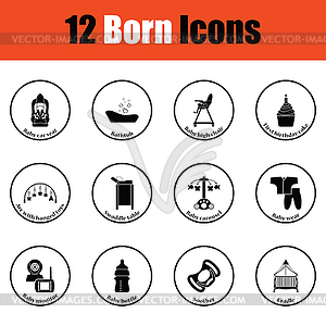 Set of born icons - vector clipart