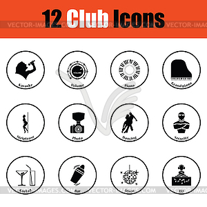 Set of twelve Night club icons - vector clipart