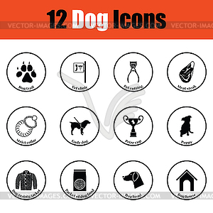 Set of dog breeding icons - vector image