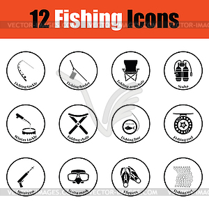 Fishing icon set - vector image