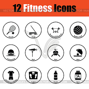 Fitness icon set - royalty-free vector image