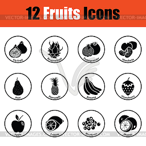 Fruit icon set - vector image