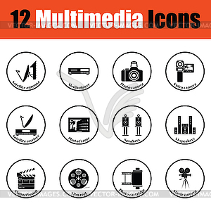 Set of multimedia icons - vector clip art