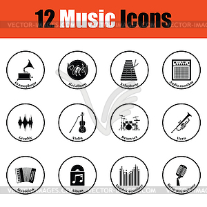 Set of musical icons - vector image