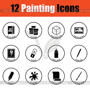 Set of painting icons - vector image