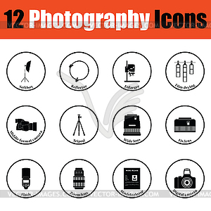 Photography icon set - vector EPS clipart