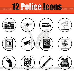 Set of police icons - vector clipart
