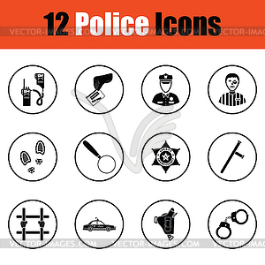 Set of police icons - vector image