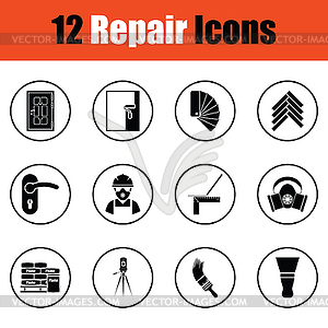 Set of flat repair icons - vector image