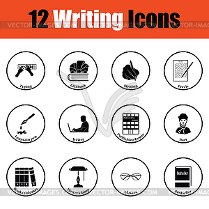 Set of writer icons - vector image