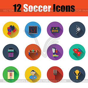 Set of soccer icons - vector clipart