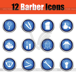 Barber icon set - vector image