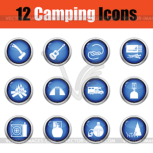 Camping icon set - vector image