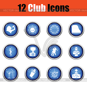 Set of twelve Night club icons - vector clip art