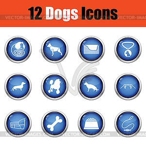 Set of dog breeding icons - vector image