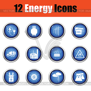 Energy icon set - color vector clipart