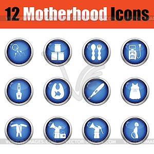 Set of motherhood icons - royalty-free vector clipart