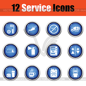 Set of twelve Petrol station icons - vector clipart