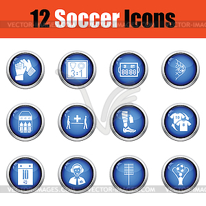 Set of soccer icons - vector clip art