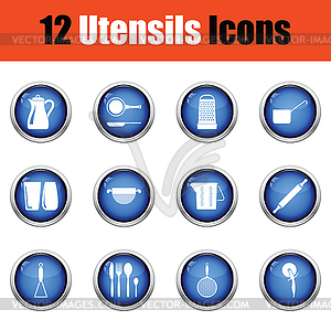 Utensils icon set - vector clipart