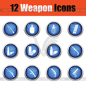 Set of twelve weapon icons - vector clip art