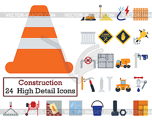 Set of 24 Construction Icons - vector clipart