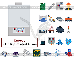 Set of 24 Energy Icons - vector clipart