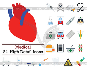 Set of 24 Medical icons - vector clipart