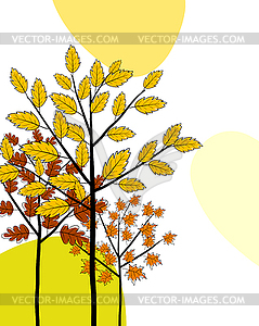 Autumn greeting doodle card - vector image