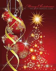 Christmas and New Year background - vector clipart